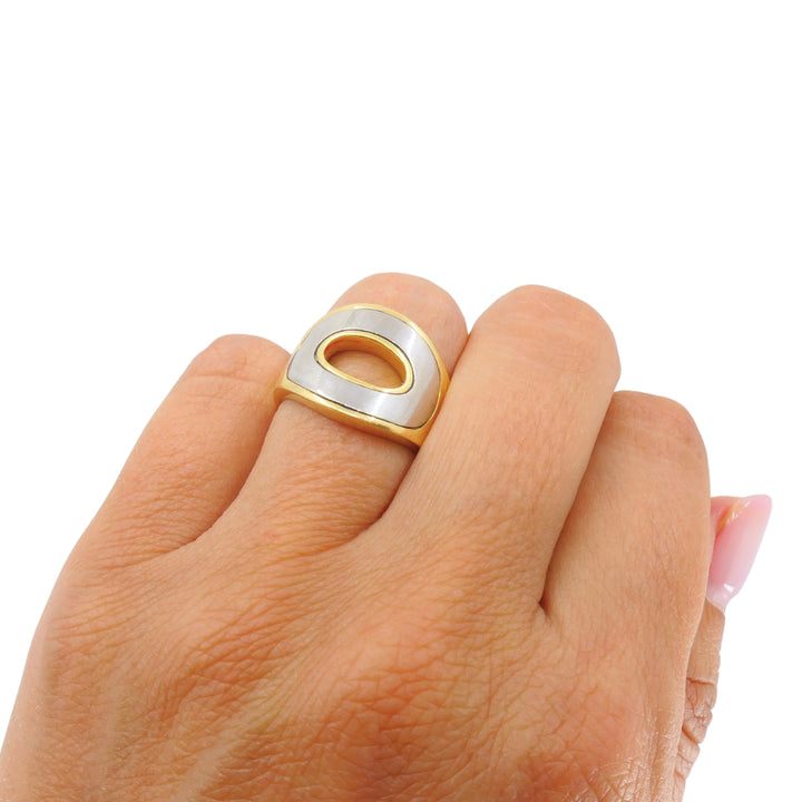 Vintage HERMÈS Silverium 18k Gold Sculptural Open-Cuff Ring, 1970s