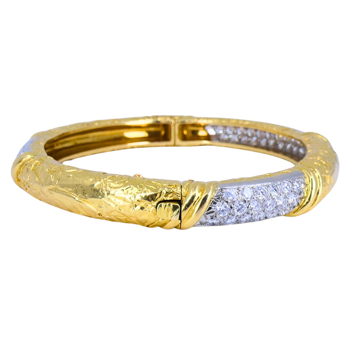 Van Cleef & Arpels Diamond 18k Gold & Platinum Vintage Bracelet, Circa 1973