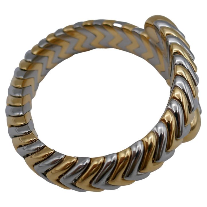 Bulgari Spiga Gold Steel Bracelet