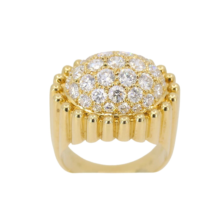 Mikimoto Diamond Ring 18k Gold Cocktail Ring