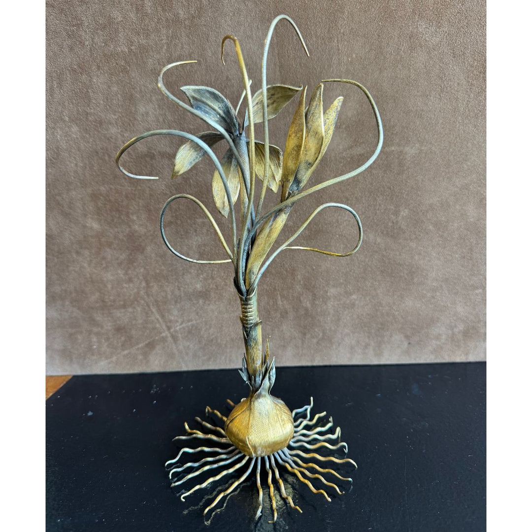 Vintage Tiffany & Co. Gilded Sterling Silver Botanical Floral Sculpture, Mexico