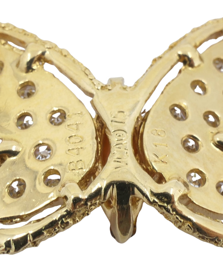 Van Cleef & Arpels Butterfly Necklace Diamond Coral 18k Gold