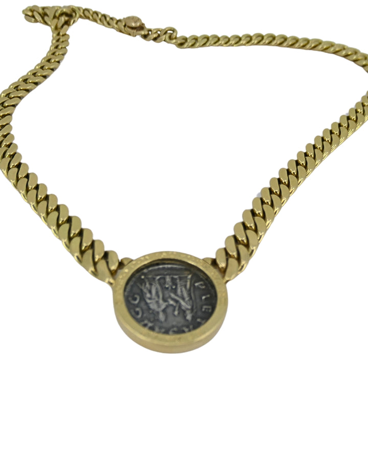 Bvlgari Vintage Bulgari Monete Necklace 18k Gold & Roman Coin