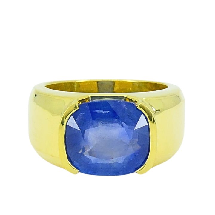 Burma Natural Sapphire 18K Gold Ring GIA Report