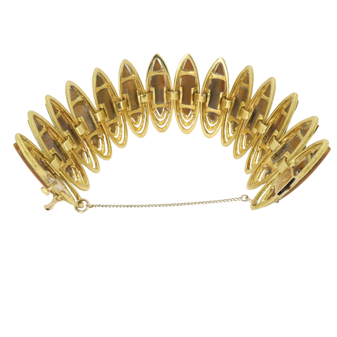 Vintage Kutchinsky Tiger’s Eye Bracelet 18k Gold