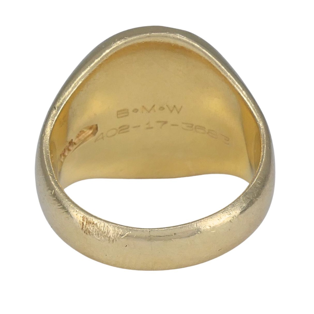 Vintage Larter & Sons 14k Yellow Gold Heraldic Coat of Arms Signet Ring 1930s