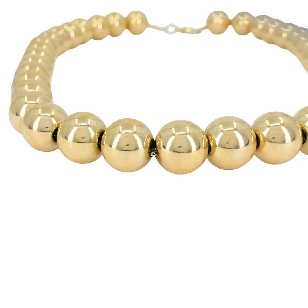 Vintage 14k Gold Ball Bead Collar Necklace Circa 1990s