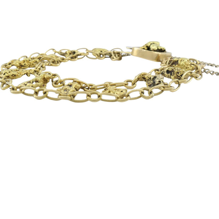 Vintage 22k Yellow Gold Nugget Link Bracelet, Circa 1970s