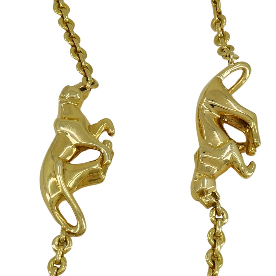 Cartier 18k Gold Panthere 6 Motif Chain Necklace