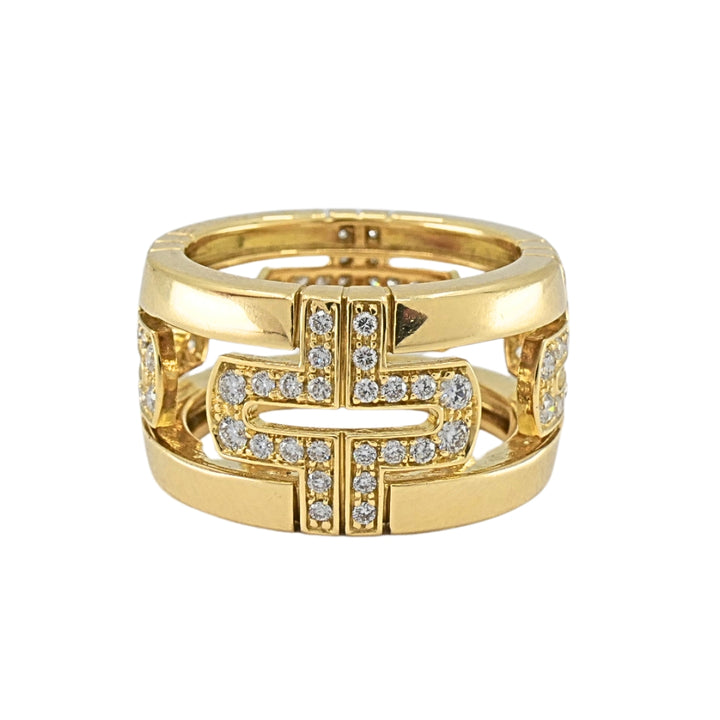 Bvlgari Bulgari Parentesi Diamond Ring 18k Gold Band Ring