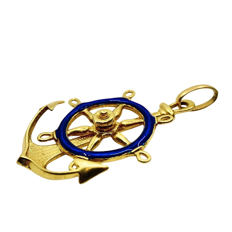 UnoAErre 18k Gold Pendant Anchor Charm Nautical Jewelry