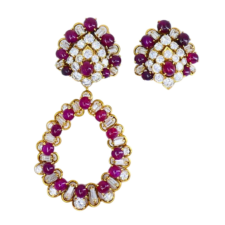 Boucheron Ruby And Diamond Earrings Day & Night Vintage Jewelry