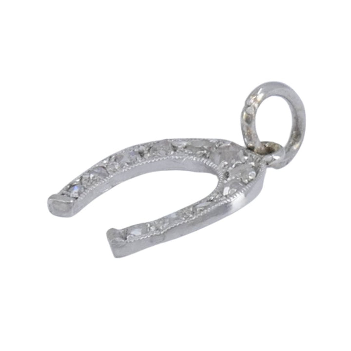 Edwardian Platinum Rose Cut Diamond Horseshoe Pendant