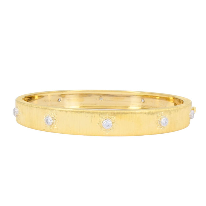 Vintage Buccellati 18k Gold Diamond Bangle Bracelet