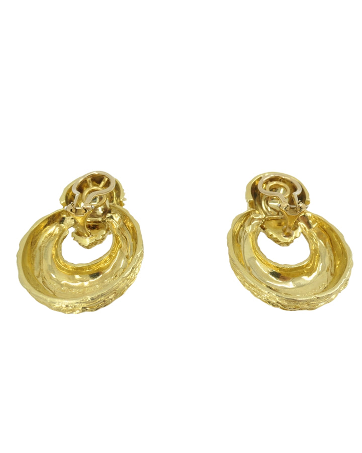 Vintage Van Cleef & Arpels Door Knocker Earrings 18k Gold