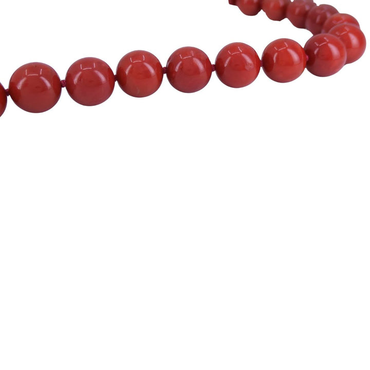 Mario Buccellati 18k Two Tone Gold Diamond Red Coral Bead Necklace 1960s