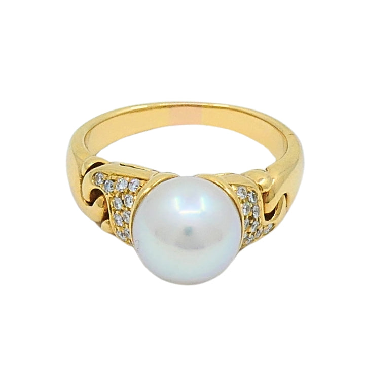Bvlgari Pearl Diamond 18k Gold Cocktail Ring