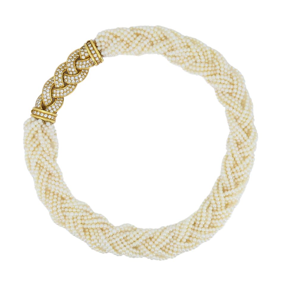 Van Cleef & Arpels Set 18k Gold Diamond Interchangeable Gemstone Bead Necklaces