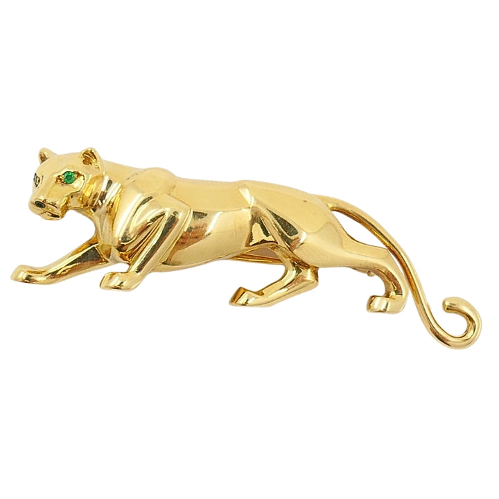 Cartier Panthere Brooch Emerald 18k Gold