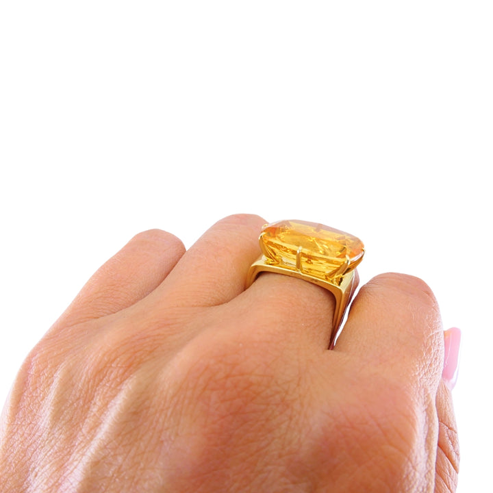 H. Stern Sunrise 18k Gold Citrine Diamond Cocktail Ring
