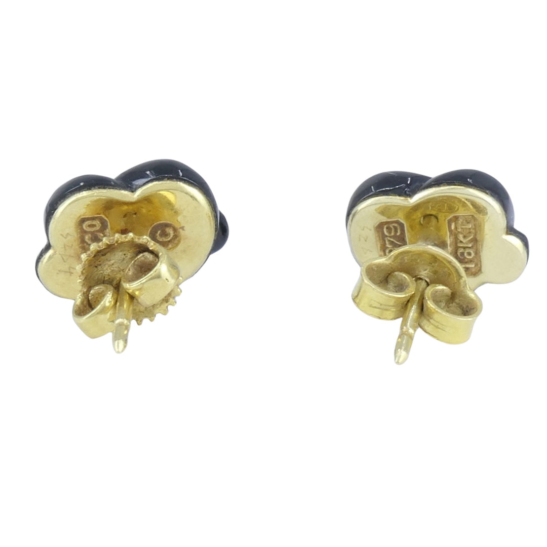 Tiffany & Co. Angela Cummings 1979 18k Gold Black Onyx Knot Vintage Earrings