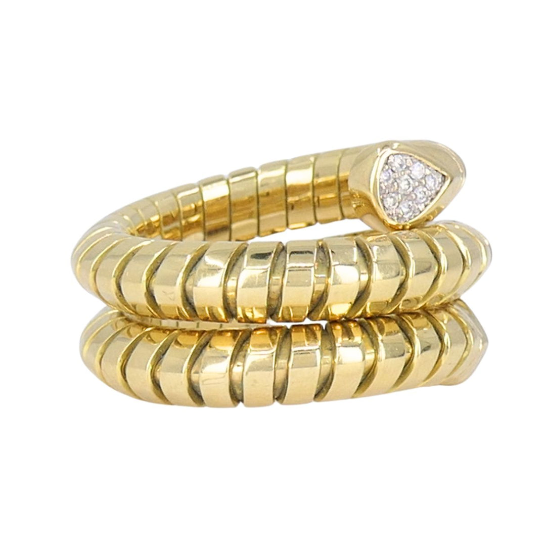 Vintage Marina B 18k Gold Diamond Tubogas Ring Circa 1980s