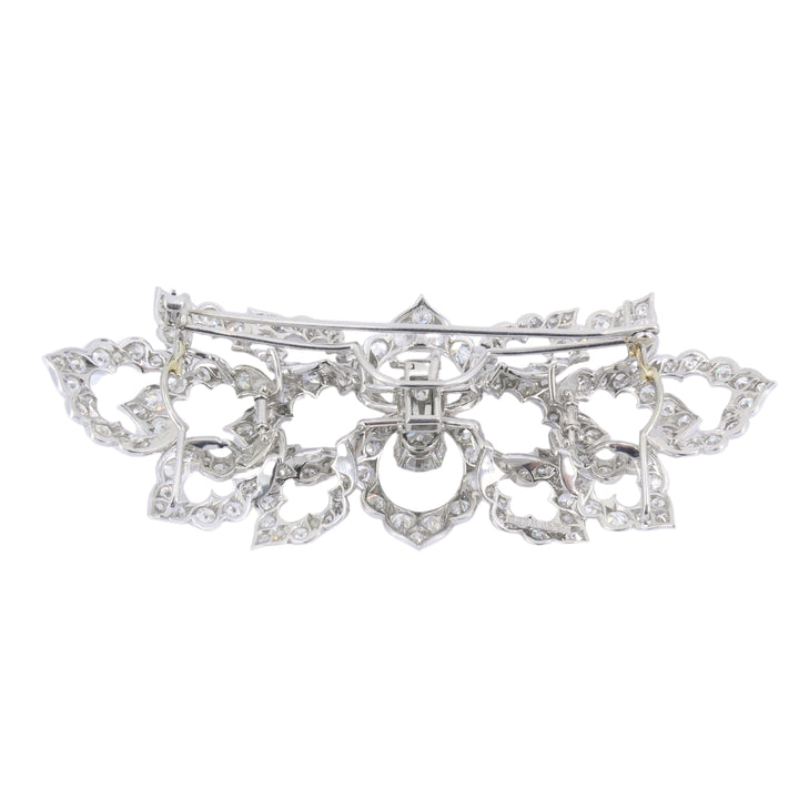 David Webb Diamond Platinum Brooch Floral Design