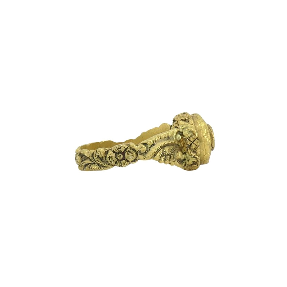 Antique 22k Gold Diamond Handmade Ring