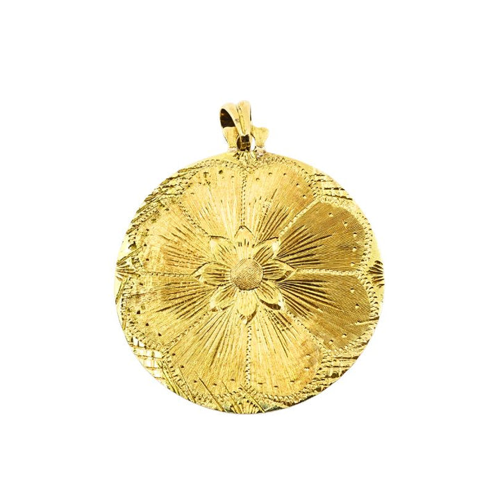 Capricorn Pendant Vintage 18k Gold Enamel Diamond