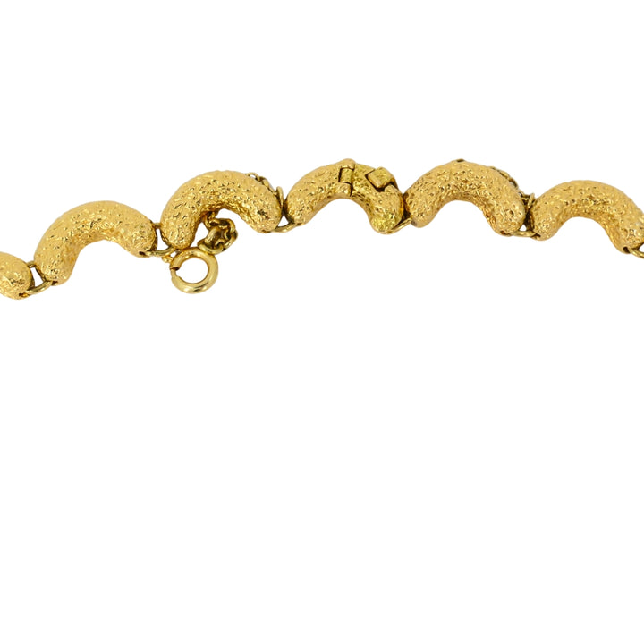 Diamond Necklace 18k Gold Vintage Scalloped - Fred Paris