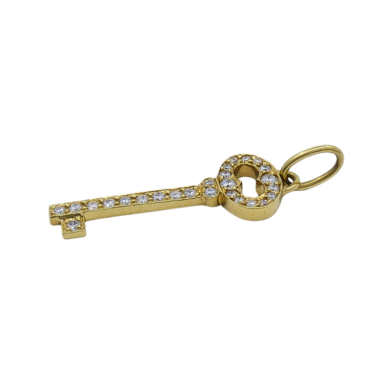 Tiffany & Co. 18k Yellow Gold Diamond Key Pendant