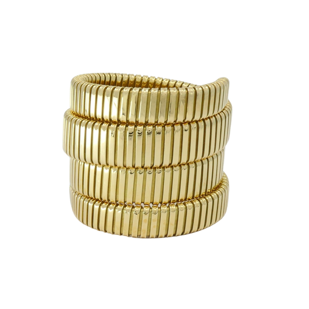 Vintage Carlo Weingrill 18k Gold Four Row Tubogas Wrap Bracelet