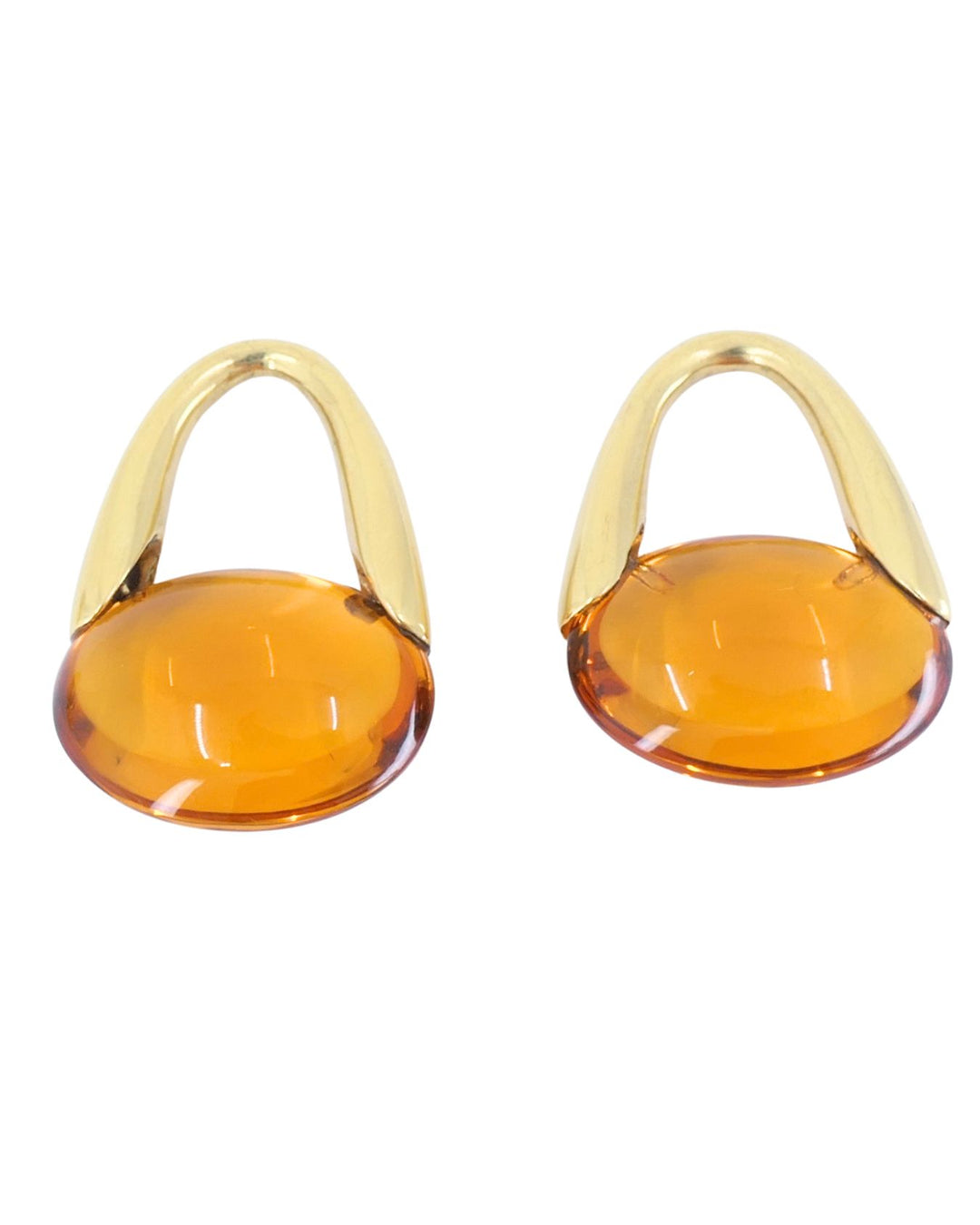 Vintage Pomellato 18k Gold Citrine Earrings Detachable Drop