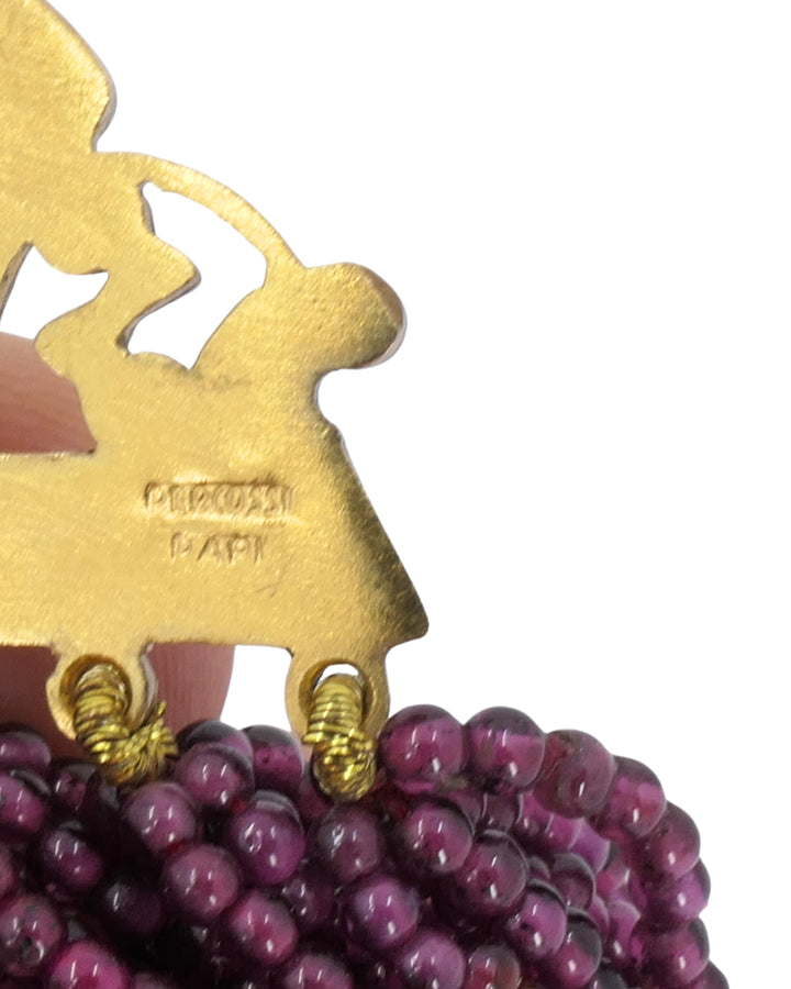 Percossi Papi Collar Necklace Bead Enamel Micropearl