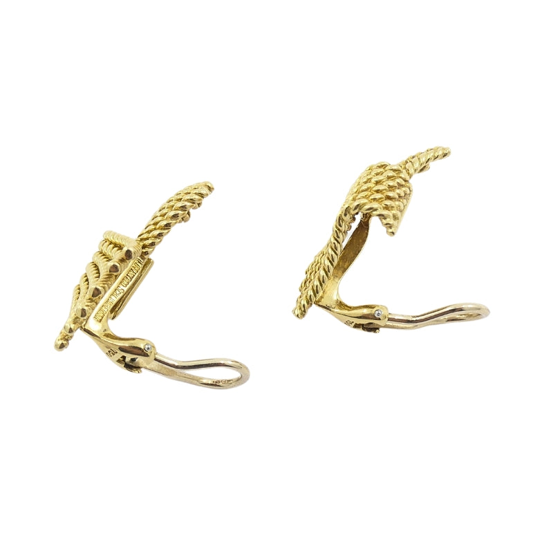 Tiffany & Co. Schlumberger 18k  Gold V-Rope Earrings