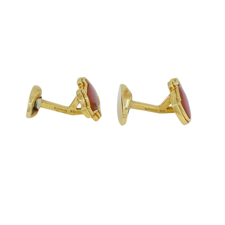 Vintage Tiffany & Co. Cufflinks 18k Gold Coral Hog Motif