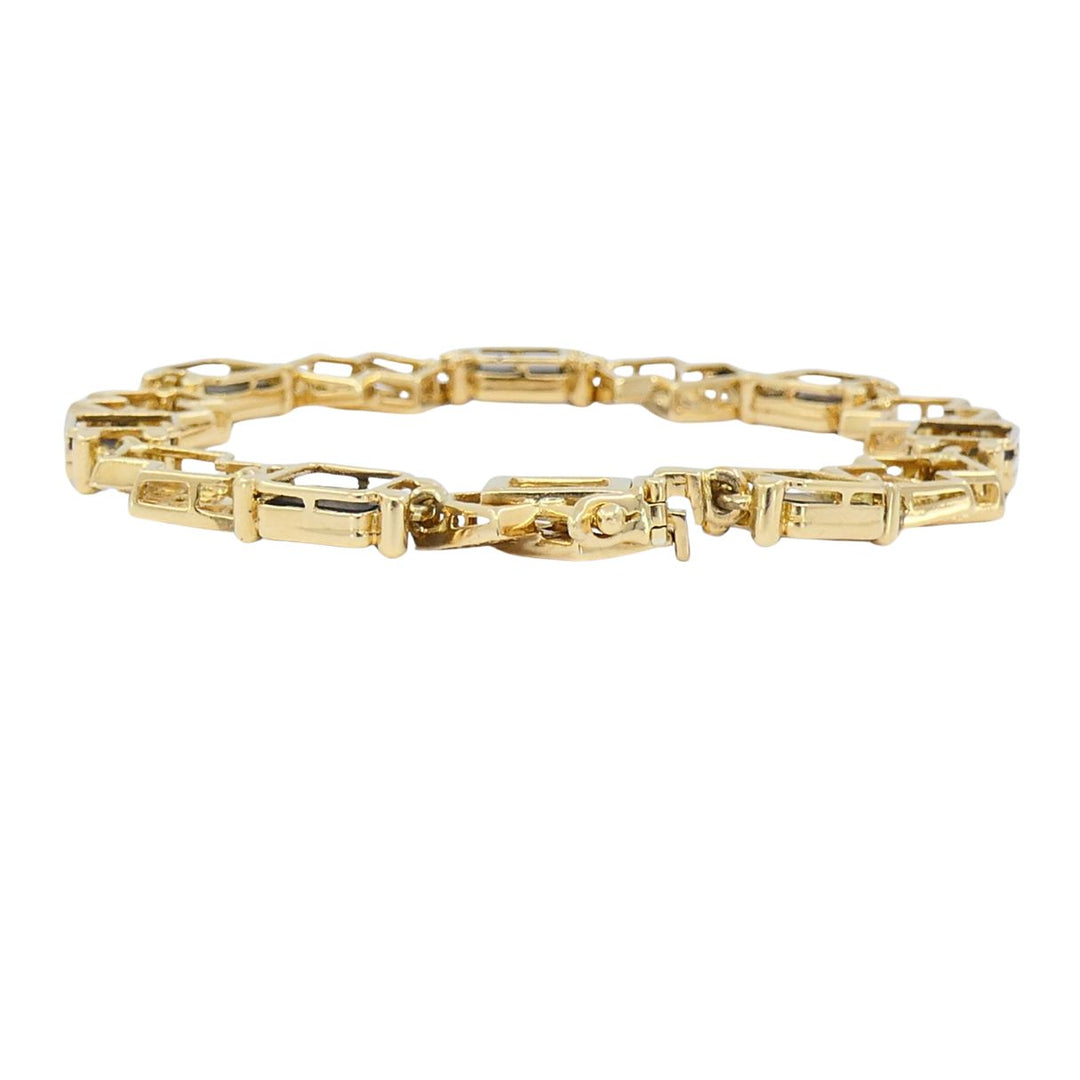 Vintage Van Cleef & Arpels 18k Gold Diamond Onyx Bracelet