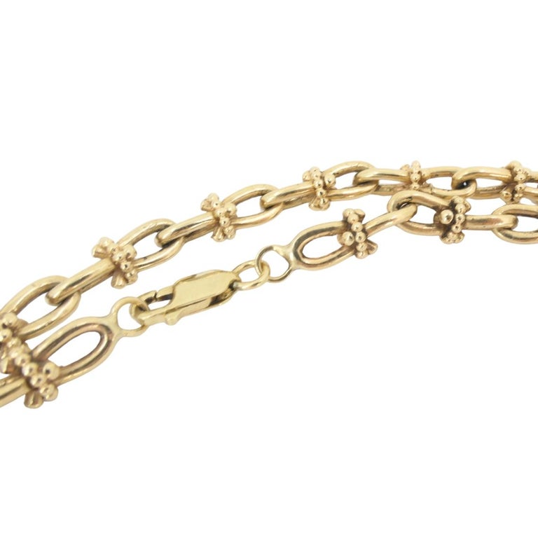 Vintage 14k Gold Nautical Chain Necklace Mariner Link Design