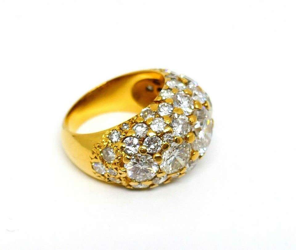 Vintage Yellow Gold Diamond Cocktail Dome Ring