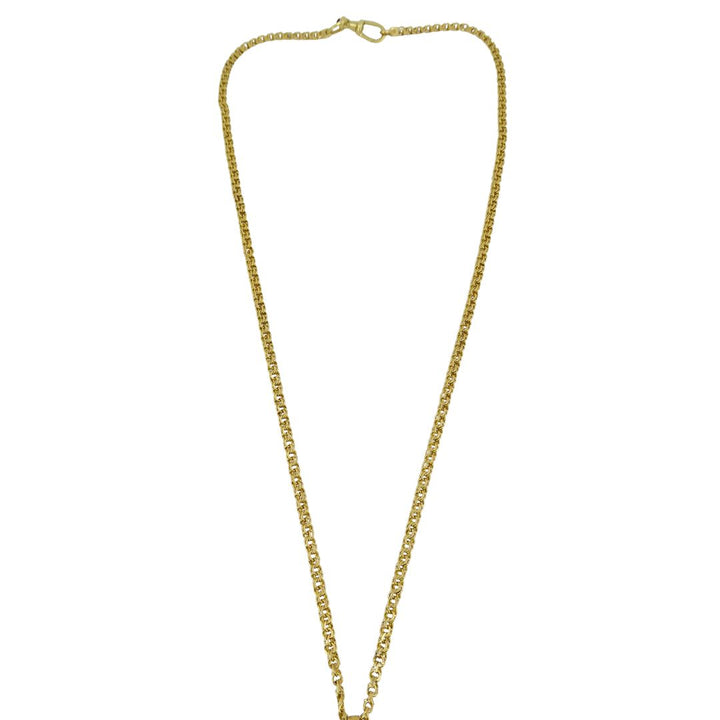 Vintage Bvlgari 18k Gold Mother of Pearl Libra Zodiac Pendant Chain Necklace