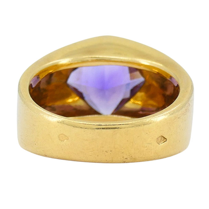 Vintage French 18k Gold Amethyst Ring