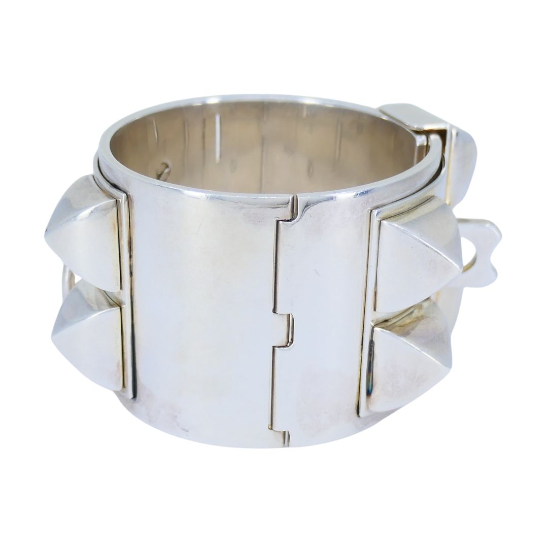 Hermès Sterling Silver Collier de Chien Cuff Bracelet