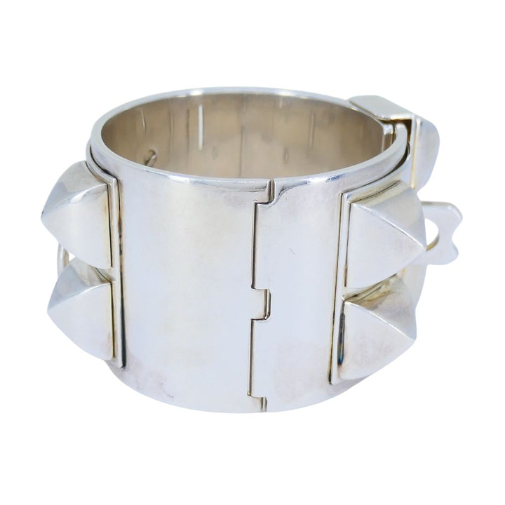 Hermès Sterling Silver Collier de Chien Cuff Bracelet