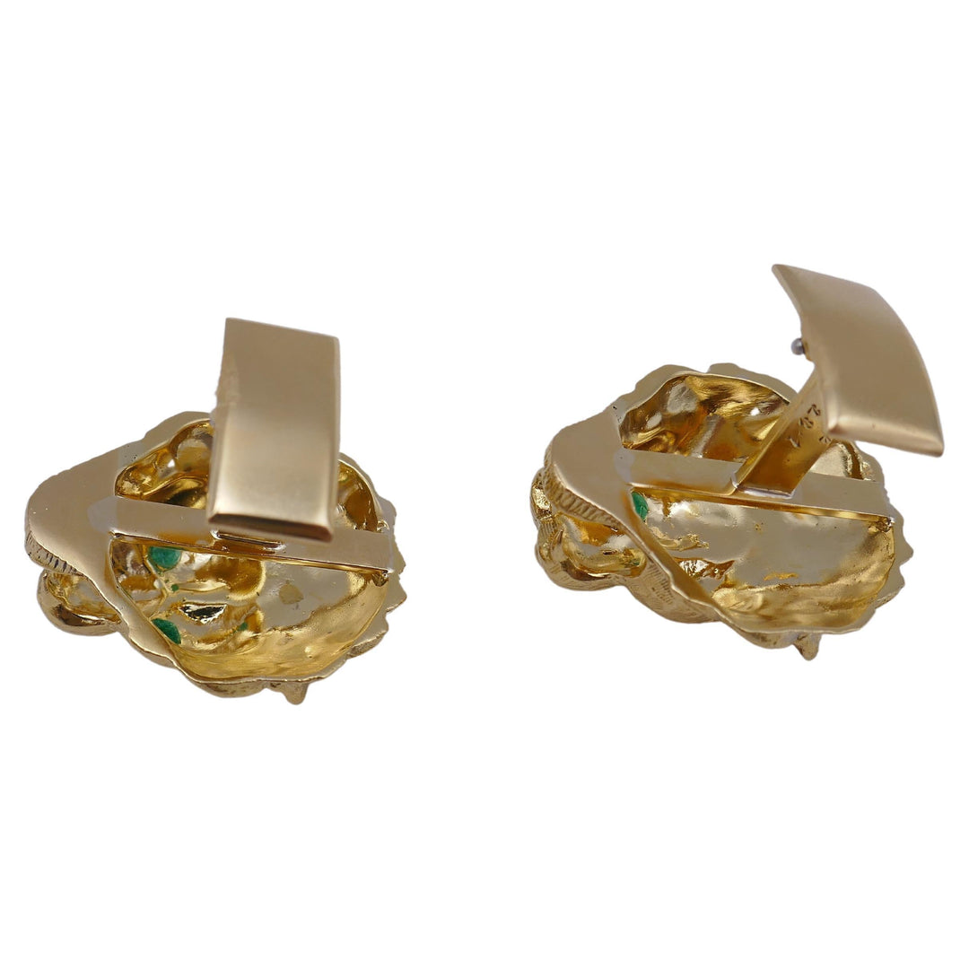 Van Cleef & Arpels Leo Cufflinks 18k Gold Emerald