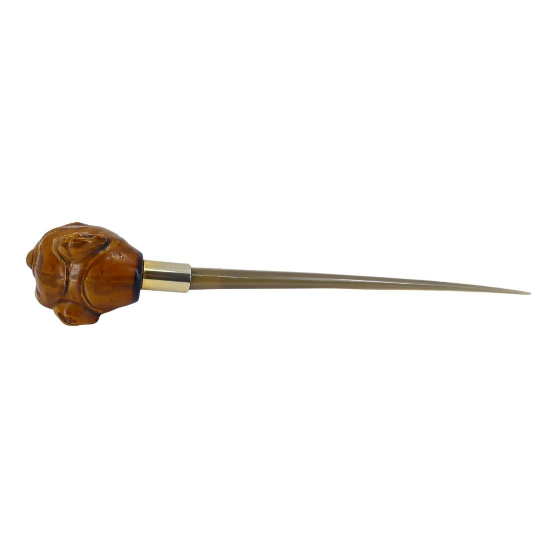 Vintage Italian Wooden Bulldog Letter Opener