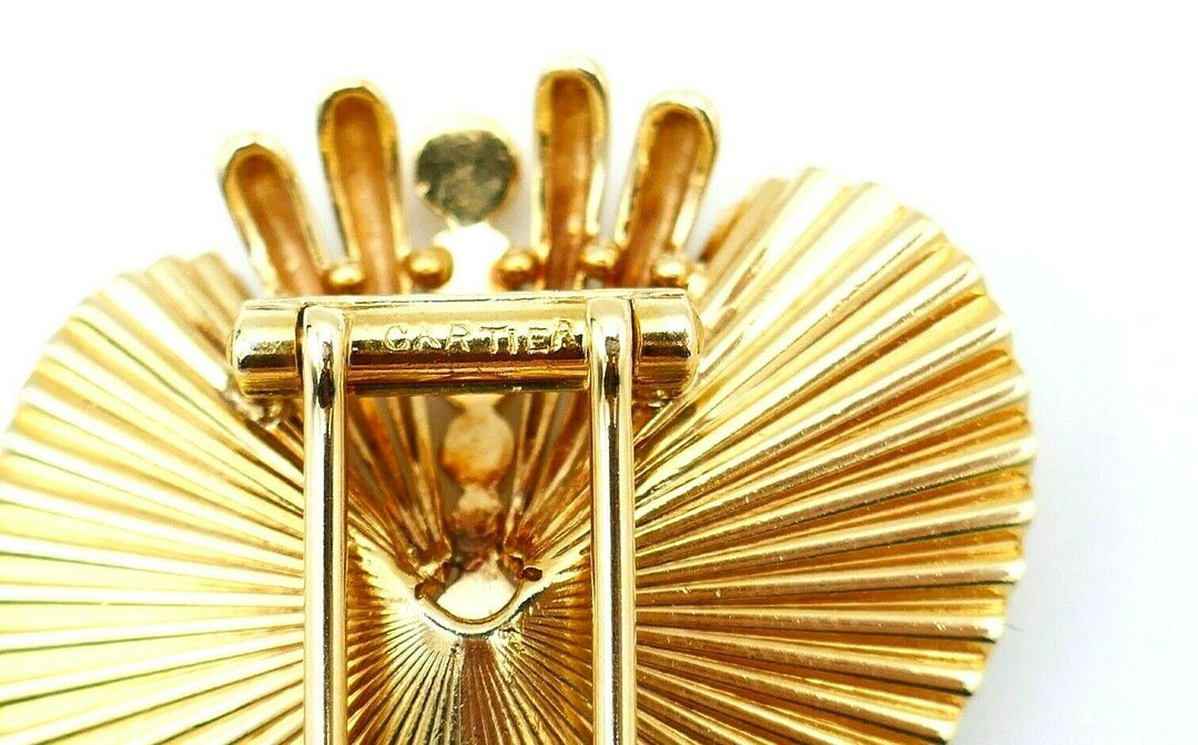 Cartier Retro 14k Yellow Gold Leaf Brooch