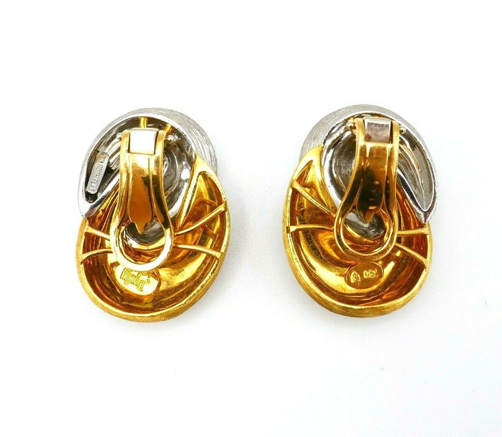 Henry Dunay Sabi Yellow Gold Platinum Earrings Brooch Set