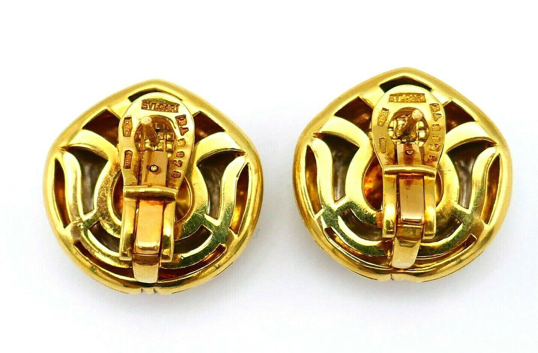 Bulgari Three Tone Gold Earrings