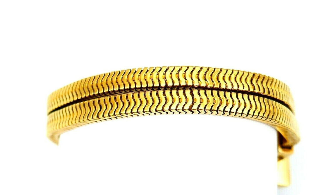 French Retro Yellow Gold Sapphire Snake Watch Bracelet