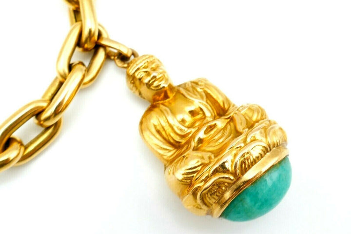 Antique French Yellow Gold Gemstone Charm Bracelet